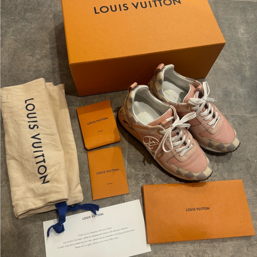 Authentic Louis Vuitton Damier Azur Rose Pink Sneaker Size 6 - Picture 5 of 5